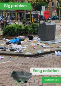 Big problem of littering and full bins, easy solution with sensoneo fill-level monitoring sensors