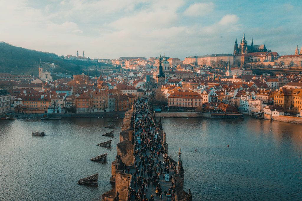 Panorama of the city of Prague.
