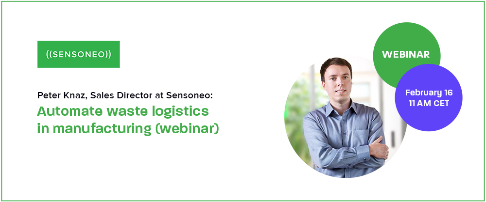 Webinar with Sensoneo DRS and Take-Back System division director, Peter Knaz, about automate waste logistics in manufacturing. 