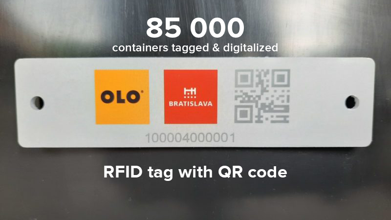 85 000 containers tagged and digitalized in Bratislava. RFID tag with OQ code. 