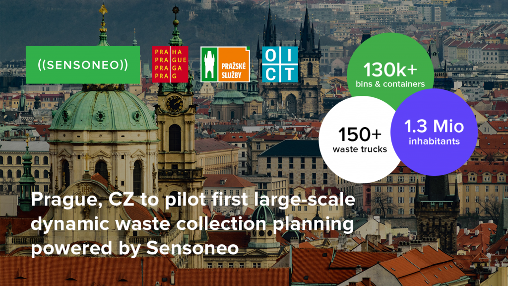 Prague, CZ to pilot first large-scale dynamic waste collection planning powered by Sensoneo. 130k+ bins & containers, 150+ waste trucks and 1.3 