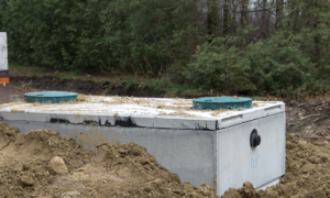 Septic tanks in the ground.