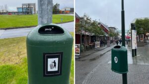 Sensors monitor the fill level of the waste street bins in Reykjavík, the capital of Iceland.