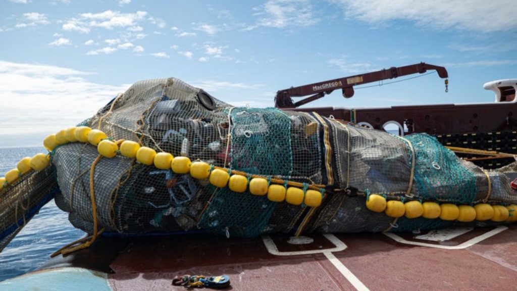 Cleanup of waste in the ocean.