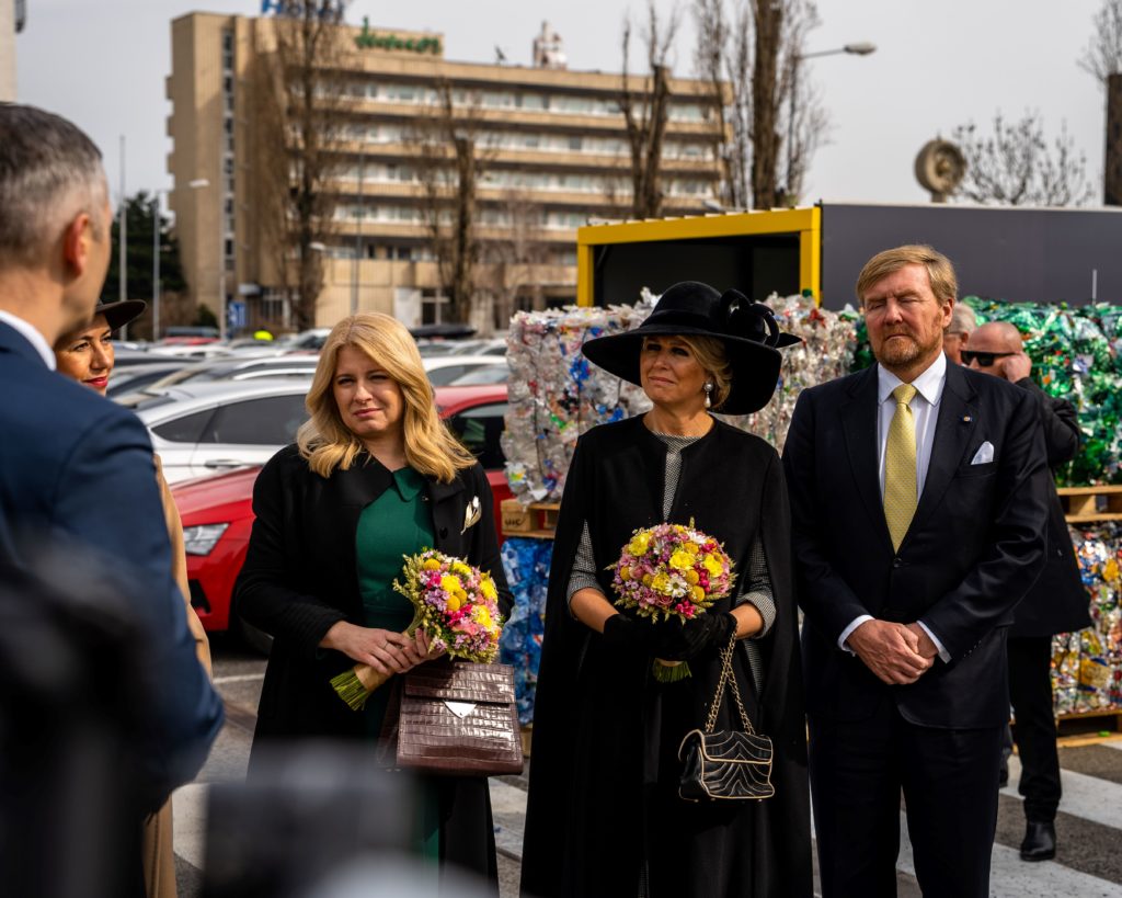 The Dutch royal couple, King William-Alexander of the Netherlands, Queen Máxima and President of the Slovak Republic Zuzana Čaputová.