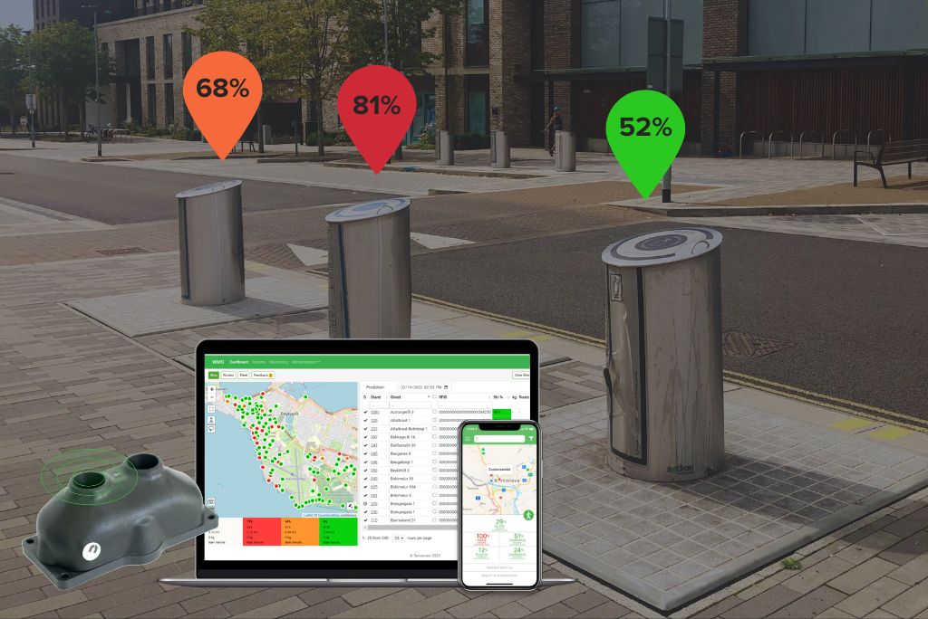 Sensoneo Waste Monitoring solution combines Smart Sensors, Smart Waste Management Software System, and Citizen App. The sensors send real-time data from monitored bins to our Smart Waste Management Software System.