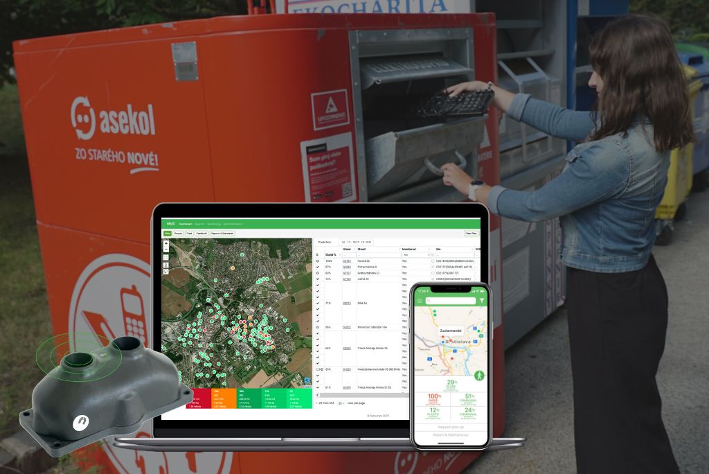 Monitoring of e-waste bins with our ultrasonic sensors which send the real-time data to Sensoneo’s Smart Waste Management Software System, a powerful cloud-based platform, for data-driven daily operations.