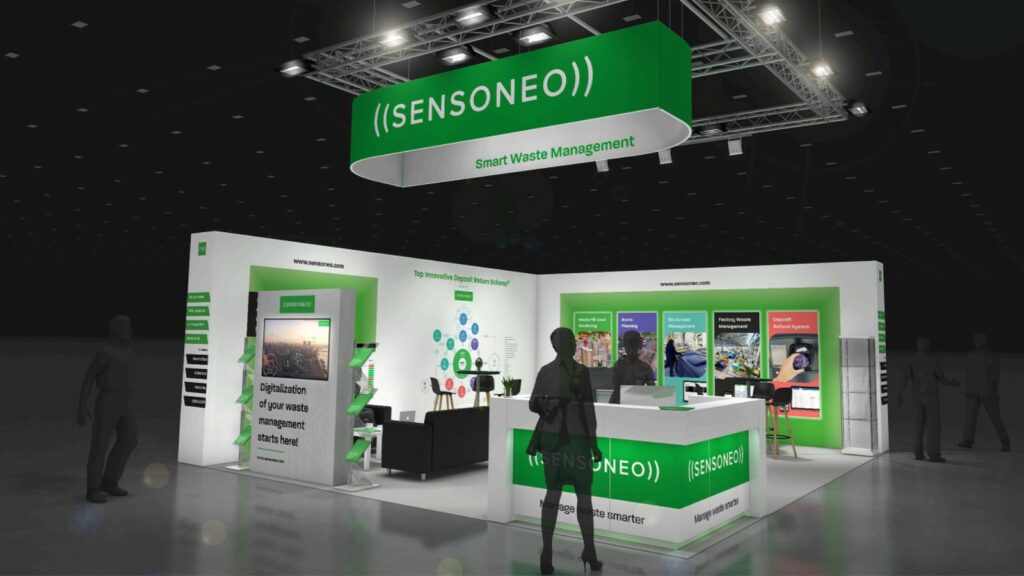 Visual of Sensoneo stand at IFAT 2024 in Munich.