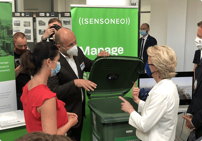 A demonstration of Sensoneo's smart waste management solution.