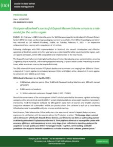  Press release for Ireland’s Deposit Return Scheme.